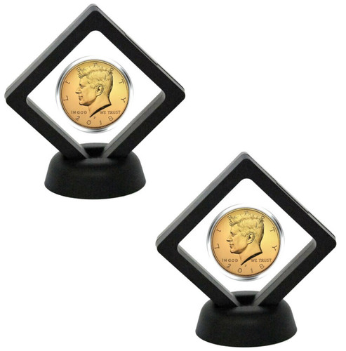 Black transparent coin - x,