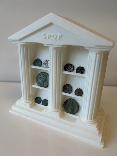Roman style coin display stand - style,