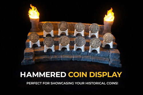 Medieval hammered coin display - hammered,