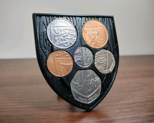 Royal shield coins display - coins,
